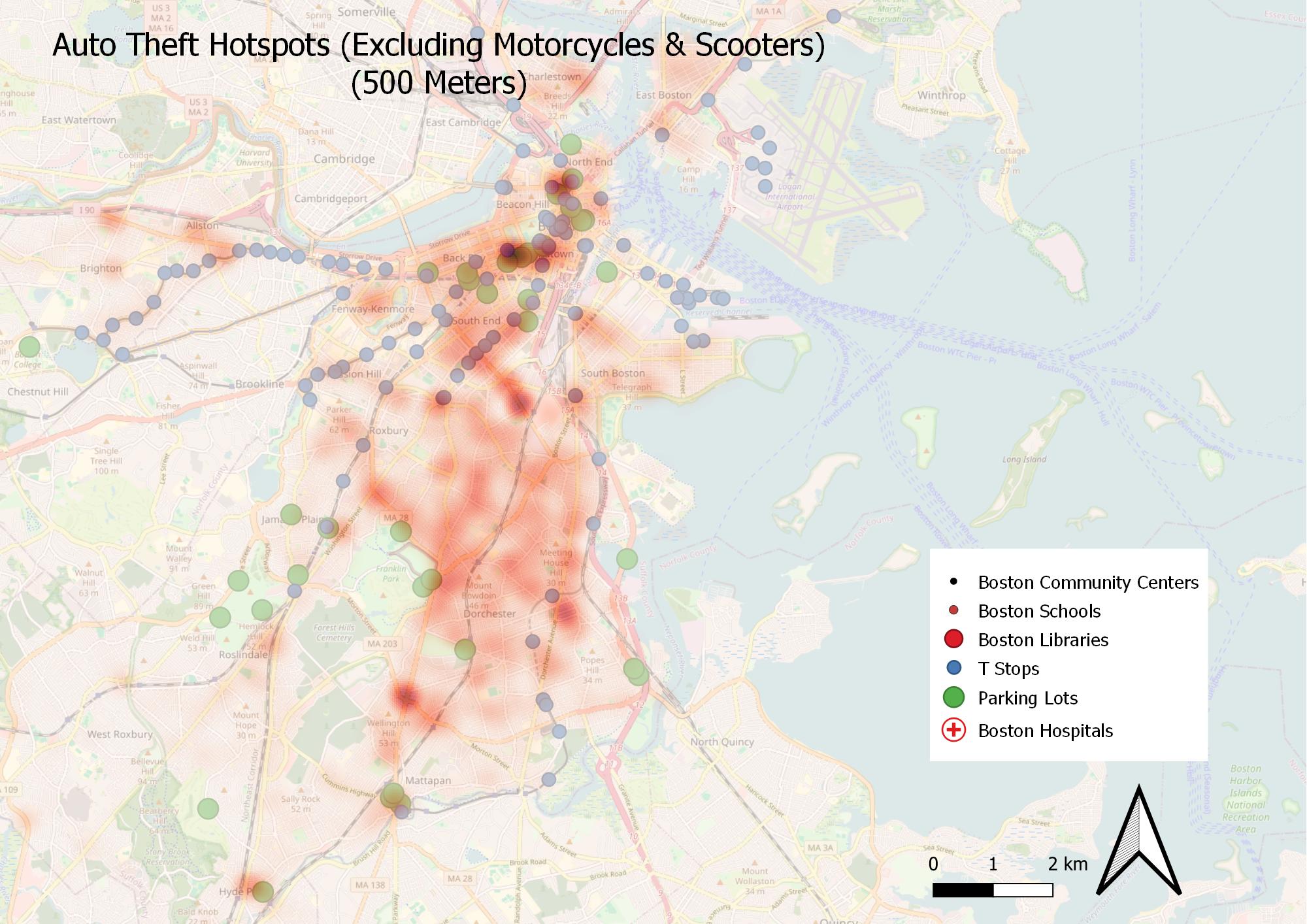 Micro Auto Theft Hotspots Boston